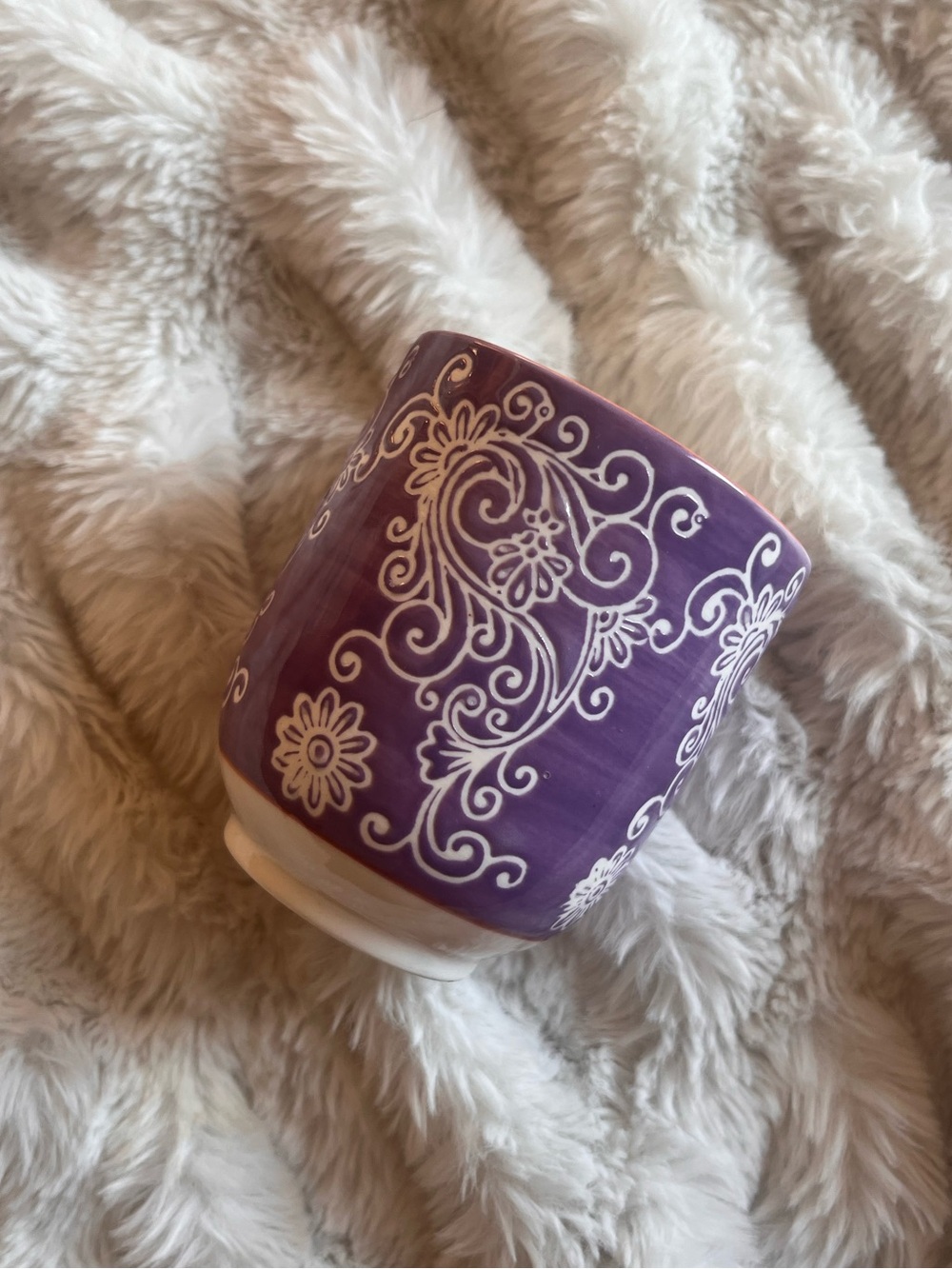 Purple Floral Ceramic Tumbler